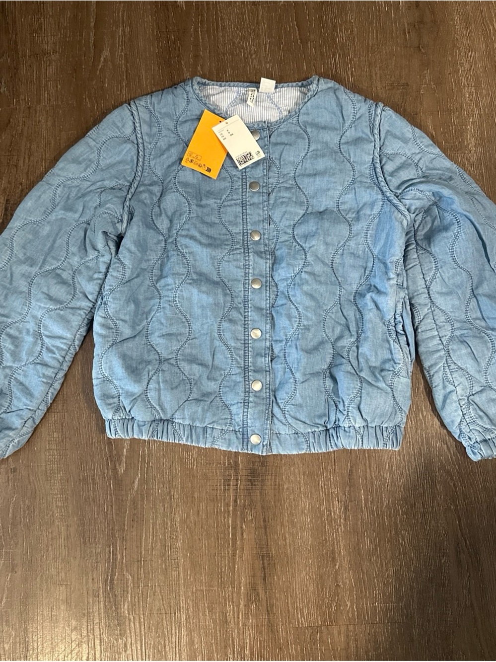 Blue Quilted denim Jacket - H&M
